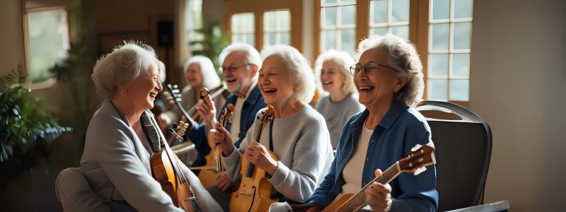 seniors in a music workshop