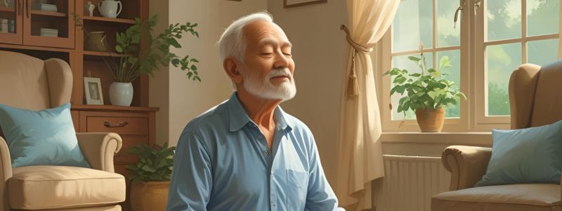 an old man meditating