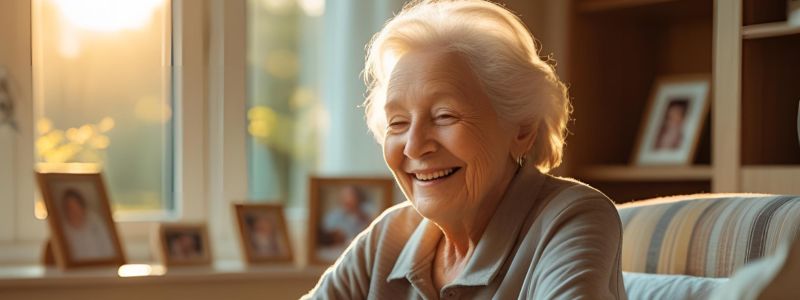 an old woman smiling