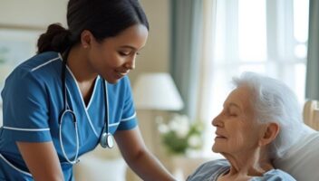 hospice care patient with caregiver