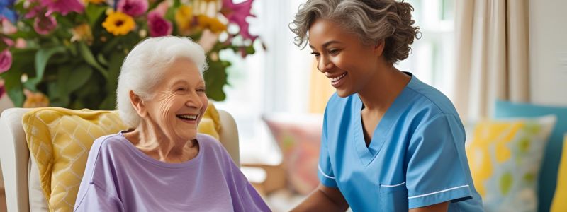 medical staff with a assisted living patient