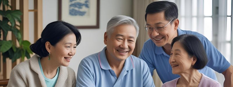 family of the aging patient talking with each other