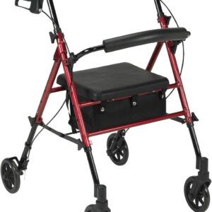 Drive Medical Foldable Rollator Walker with Seat