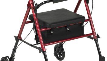 Drive Medical Foldable Rollator Walker with Seat