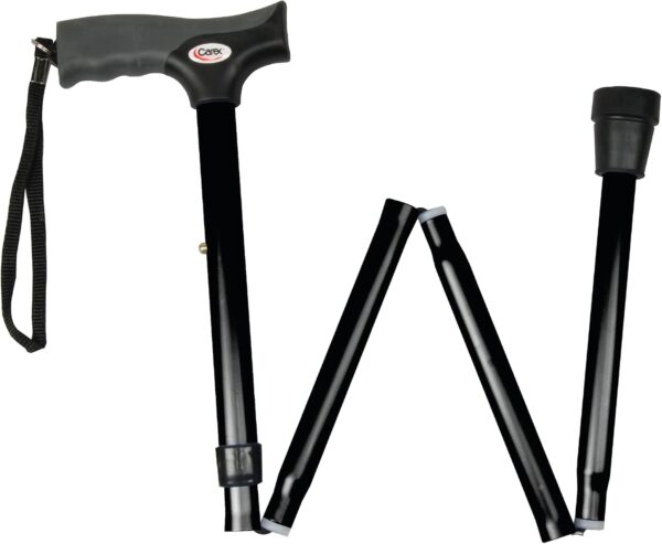 Carex Soft Grip Folding Cane with Derby Handle