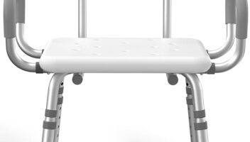 HOMLAND Heavy‑Duty Adjustable Shower Chair with Armrests & Backrest