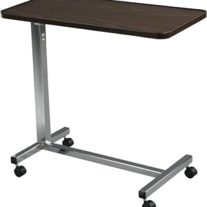 Drive Medical Non Tilt Top Overbed Table with Wheels