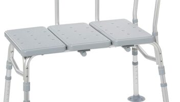 Drive Medical Plastic Tub Transfer Bench with Adjustable Backrest
