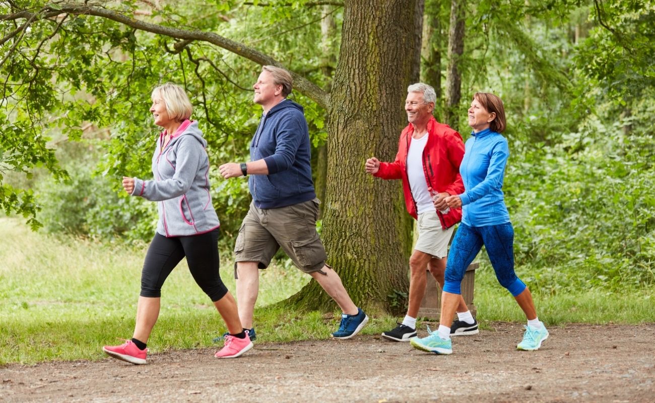 Group of Senior Walking