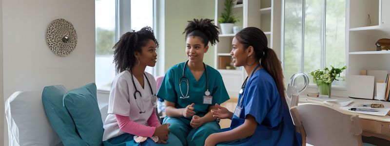 caregivers talking with each other