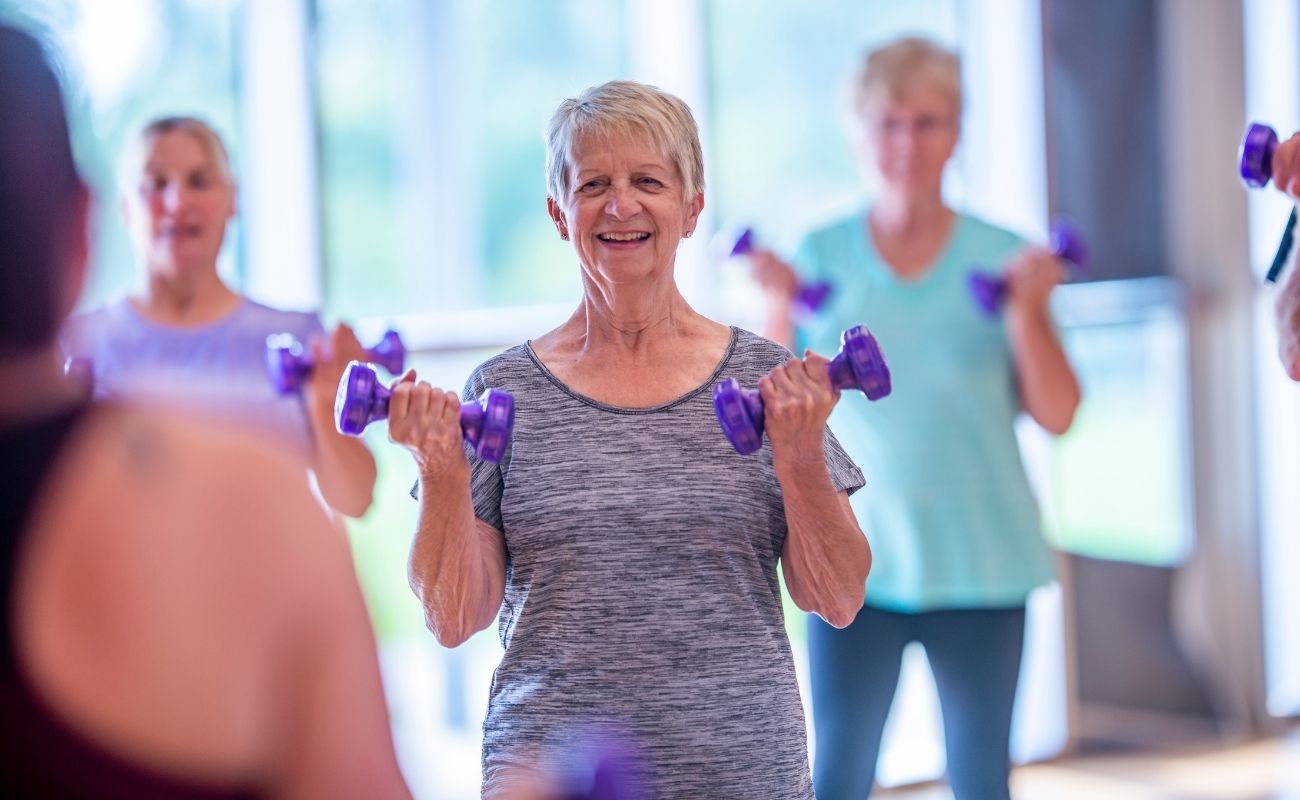 Seniors Lifting Weights