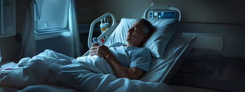 senior in hospital bed