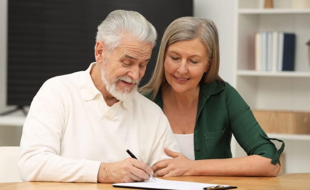 Senior Couple Signing Last Will and Testament
