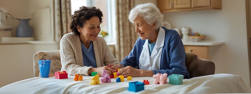 respite care caregiver with a female patient