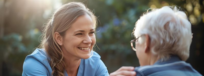 a-female-caregiver-tapping-the-shoulder-of-a-senior