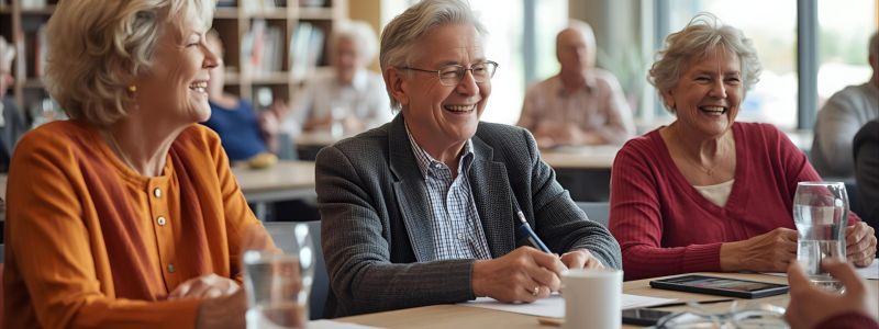 Older adults participating in lifelong learning activities, promoting cognitive vitality and social engagement