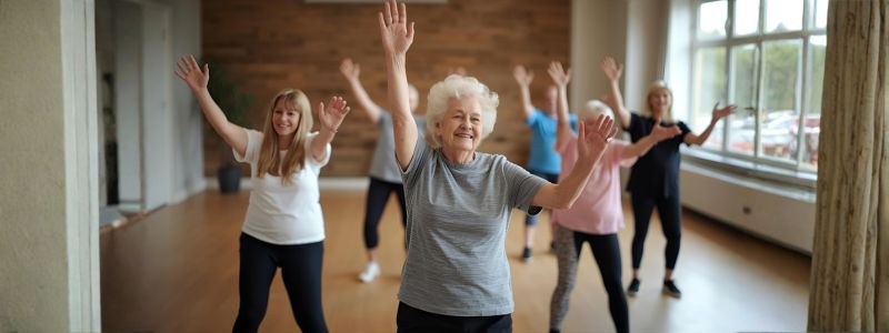 Seniors engaging in a group exercise class, highlighting the benefits of physical activity for cognitive function