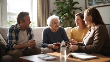 family-talking-to-a-home-care-staff