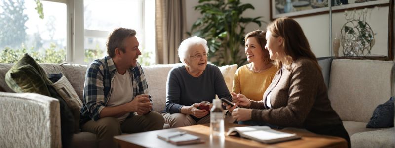 family-talking-to-a-home-care-staff